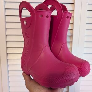 Kids Crocs Pink Rain Boots